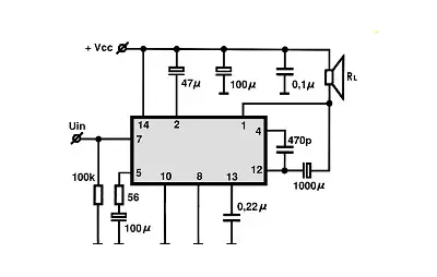 TBA820 I electronic component with associated schematic circuit diagram